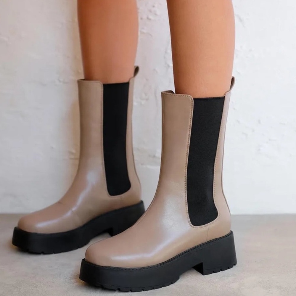 Billini Addie Latte Pull On Two Tone Boot